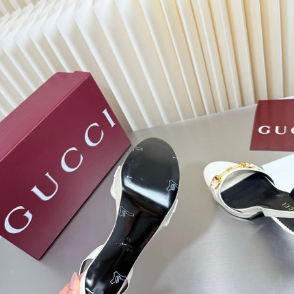 GUCCI 26S SLINGBACK PUMP 105 MM IN CREAM WHITE CALFSKIN