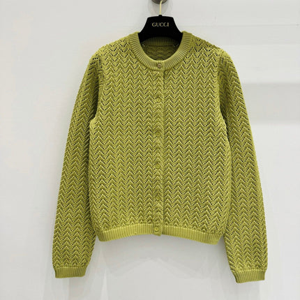 GUCCI CLASSIC KNIT CARDIGAN IN BUTTER YELLOW 267475