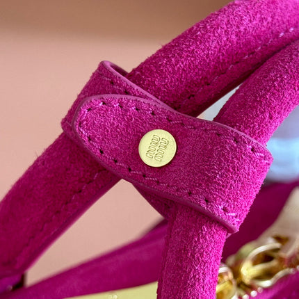 MIUMIU 26S ARCADIE BAG 22 IN DARK PPINK SUEDE