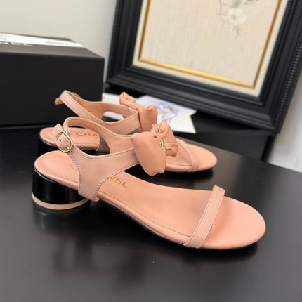 FLAT SANDALS 5 MM IN PEACH PINK CALFSKIN