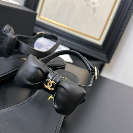 FLAT SANDALS 5 MM IN BLACK CALFSKIN