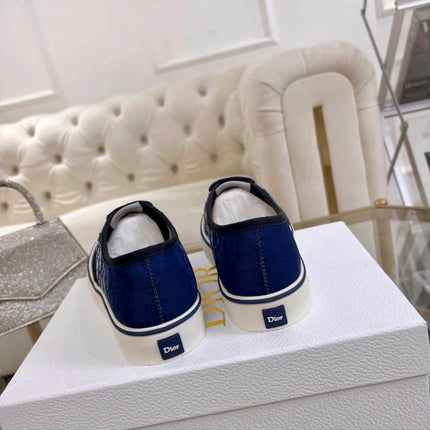 DIOR 26S LOW-TOP SNEAKERS IN BLUE DIOR OBLIQUE CANVAS