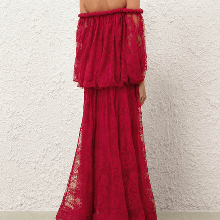 ZIMMERMANN 26S OFF-SHOULDER LACE MAXI DRESS 322