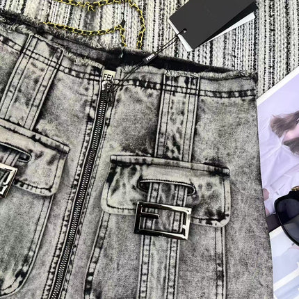 FENDI 26S DENIM MINI SKIRT 264
