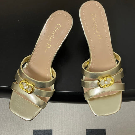 DIOR 26S HIGH HEEL SANDALS 80 MM IN GOLD CALFSKIN