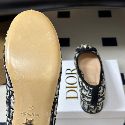 DIOR 26S MARY JANE HIGH HEELS 35MM IN BLUE DIOR OBLIQUE EMBROIDERED CANVAS WITH BOW