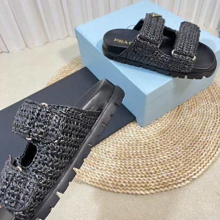 Pra Raffia Cork Slide 40 Black