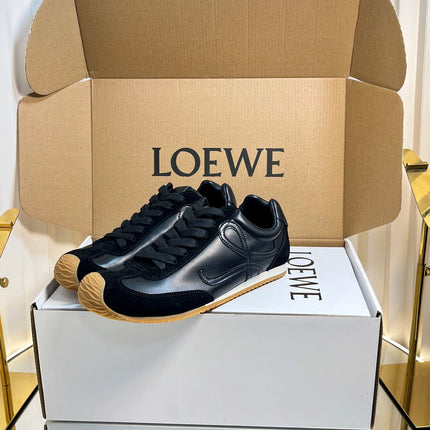LOEWE 26S RUNNER 2.0 SNEAKERS IN BLACK CALFSKIN AND SUEDE
