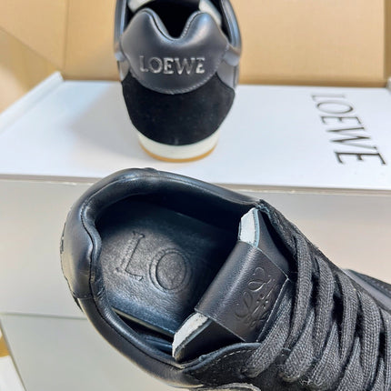 LOEWE 26S RUNNER 2.0 SNEAKERS IN BLACK CALFSKIN AND SUEDE