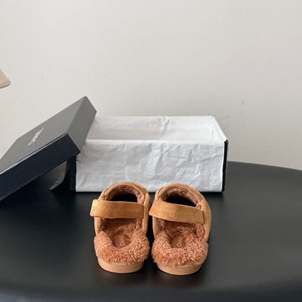 CHANEL 26S SLINGBACK LOAFERS IN BROWN SUEDE AND SHEARLING LINING