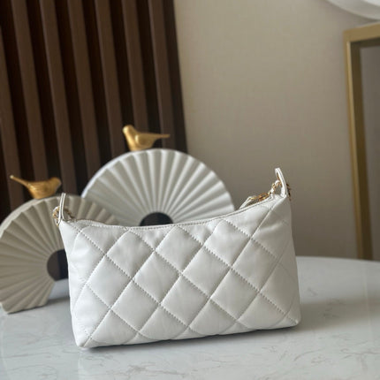 CHANEL 26S HOBO BAG 26 IN WHITE LAMBSKIN