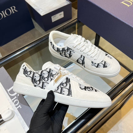 DIOR 26S B01 MATCHPOINT SNEAKER IN BLACK & WHITE OBLIQUE JACQUARD CANVAS AND SUEDE