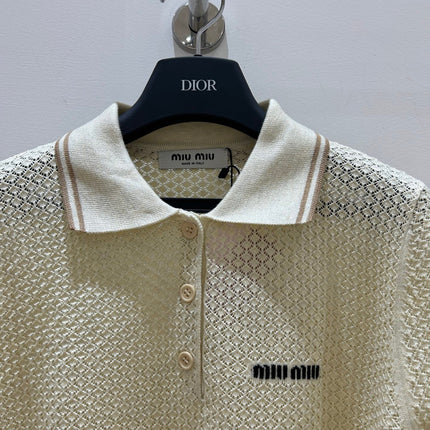 MIUMIU 26S SHORT-SLEEVE POLO SHIRT 1550