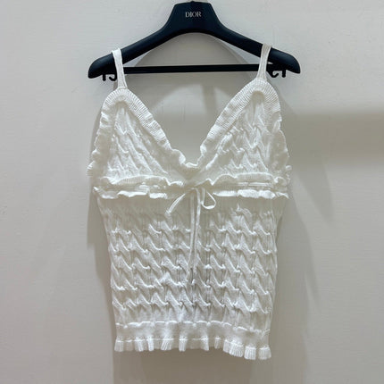 GUCCI 26S KNITTED RUFFLE CAMISOLE TOP 562