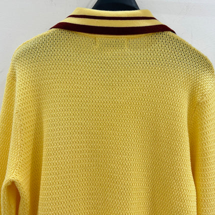 MIUMIU 26S LONG-SLEEVE KNIT POLO SHIRT 1414