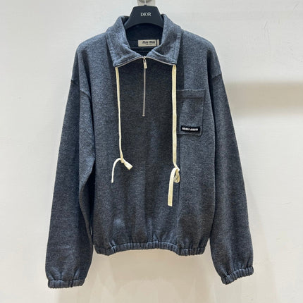 MIUMIU 26S HALF-ZIP SWEATSHIRT 1473