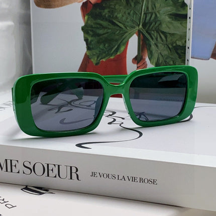 DIOR 26S RECTANGULAR FRAME IN GREEN ACETATE 422575
