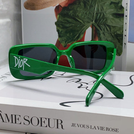 DIOR 26S RECTANGULAR FRAME IN GREEN ACETATE 422575