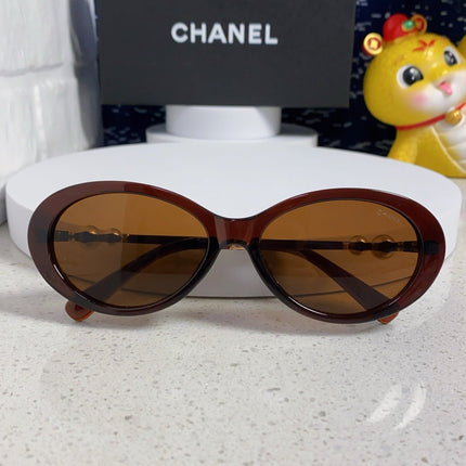 CHANEL 26S OVAL FRAME IN BROWN ACETATE 413423