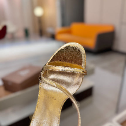 CHRISTIAN LOUBOUTIN 26S ROSA Z HIGH-HEEL SANDALS 105 MM IN GOLD LAMBSKIN