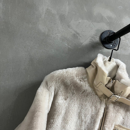 HERMES 26S SHEARLING CROPPED JACKET 837