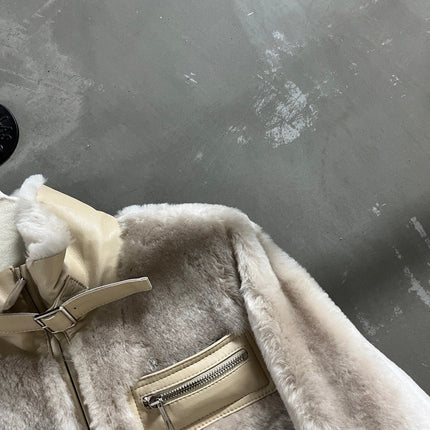 HERMES 26S SHEARLING CROPPED JACKET 837