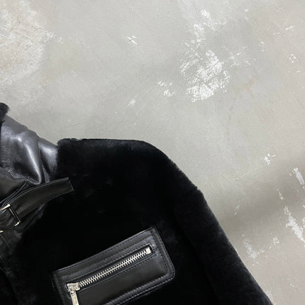 HERMES 26S SHEARLING CROPPED JACKET 836