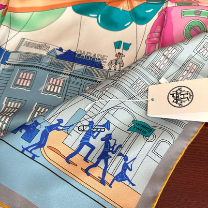 HERMES 26S PRINTED SQUARE SCARF 90 IN SILK 307340