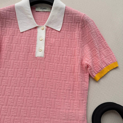 FENDI 26S SHORT-SLEEVE KNIT DRESS 462