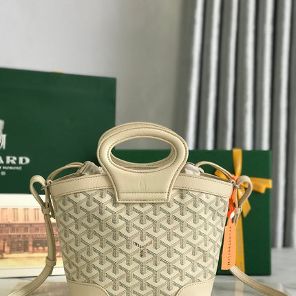 GOYA 26S BELUGA MINI BAG 23CM IN IVORY WHITE GOYARDINE CANVAS AND CALFSKIN