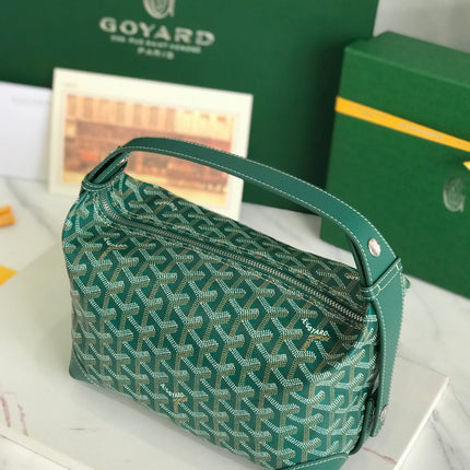 GOYA 26S BOEING 25CM IN DARK GREEN GOYARDINE CANVAS AND CALFSKIN