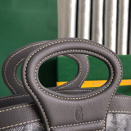GOYA 26S BELUGA MINI BAG 23CM IN GREY GOYARDINE CANVAS AND CALFSKIN