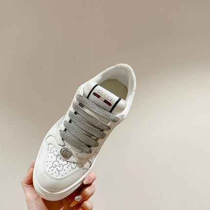 GUCCI 26S SCREENER SNEAKER IN WHITE CALFSKIN