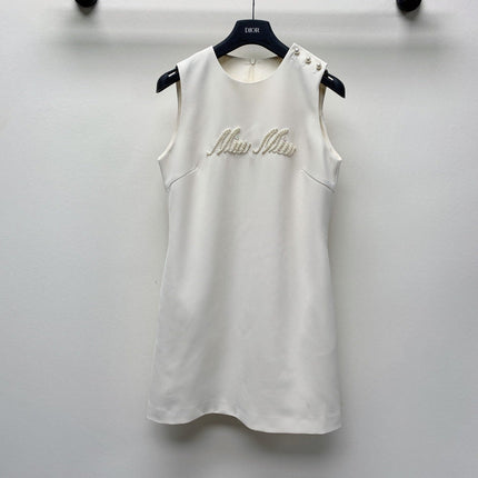 MIUMIU BEADED CREW NECK SHIFT DRESS 268123