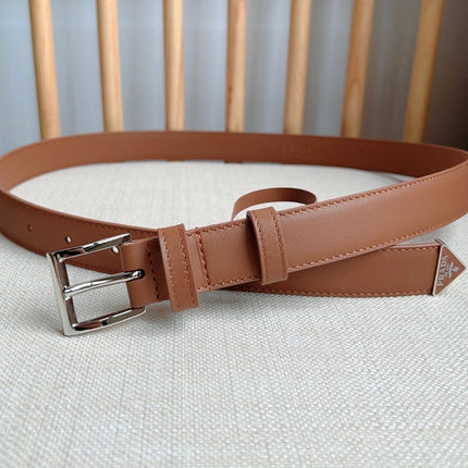 PRADA 25S BELT 25 MM IN BROWN CALFSKIN 585798
