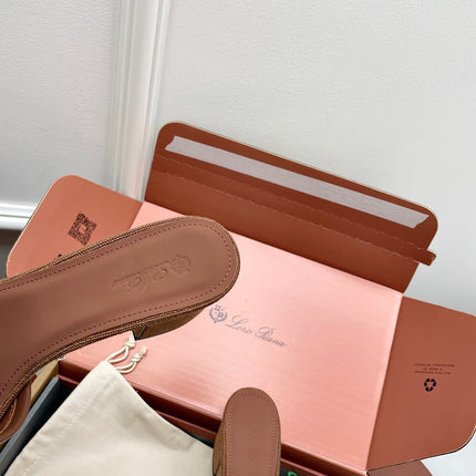 LP 26S HIGH HEEL SANDALS IN BROWN CANVAS AND CALFSKIN