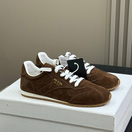 PRADA 25S SNEAKER IN BROWN SUEDE STYLE 9