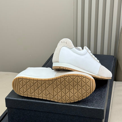 PRADA 25S SNEAKER IN WHITE MIX BEIGE SUEDE STYLE 5