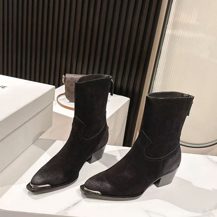 CELINE 25S CHELSEA BOOTS CLASSIC 45MM IN BLACK SUEDE