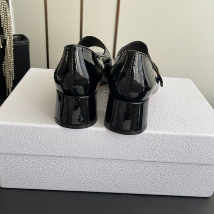 DIOR 26S MARY JANE 45 MM IN BLACK GLOSSY CALFSKIN