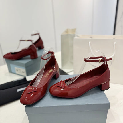 PRA NAPPA MARY JANE PUMPS JAM LAMBSKIN