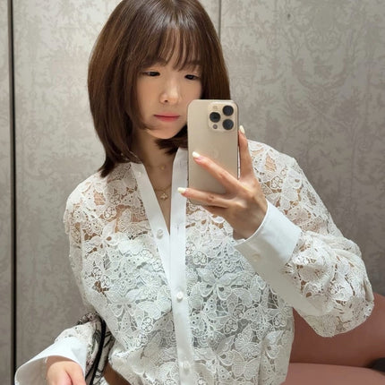 DIOR 25S LACE SHIRT 704