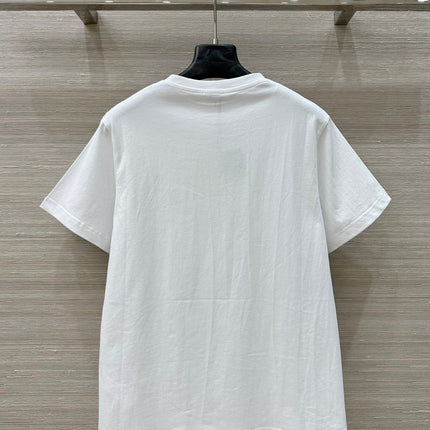 Loewe Floral Embroidered Short-sleeved T-shirt White Cotton