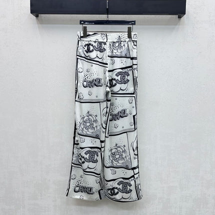 CHANEL 26S STRAIGHT-LEG PRINTED PANTS 887