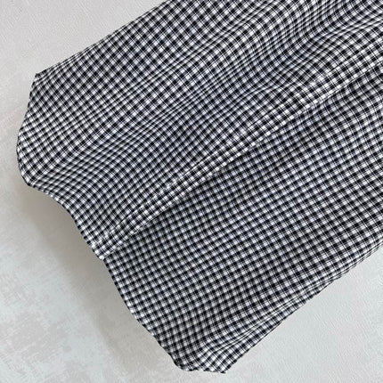 CELINE 26S GINGHAM BELTED MIDI DRESS 358