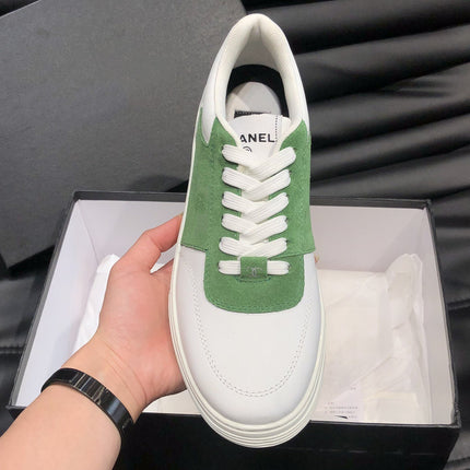 CC SNEAKERS TRAINERS GREEN SUEDE LEATHER