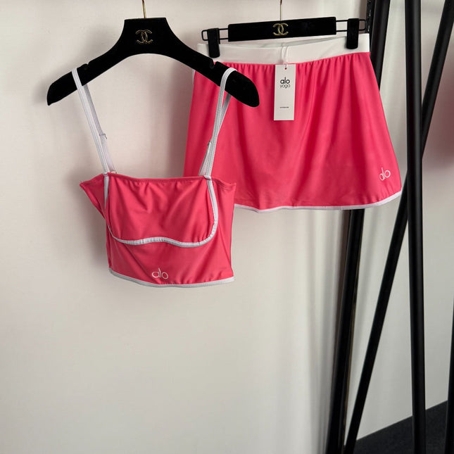 ALO 26S CAMI CROP TOP & MINI SHORTS SET 219