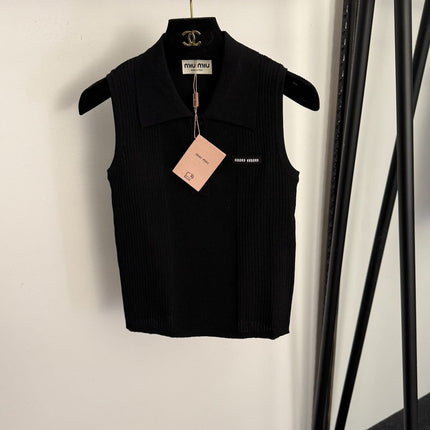 MIUMIU 26S SLEEVELESS POLO SHIRT 1000