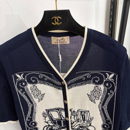 HERMES 26S SHORT-SLEEVE KNIT TOP 645
