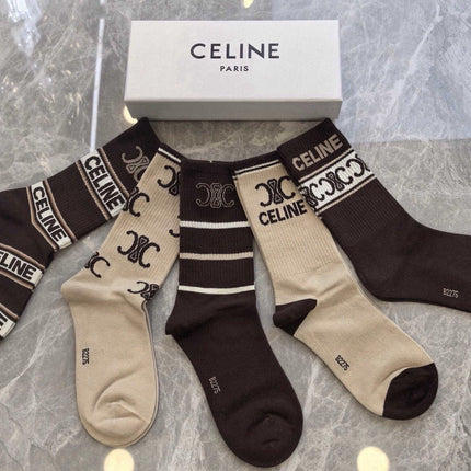 CELINE 26S CREW SOCKS 375609 (1 BOX)